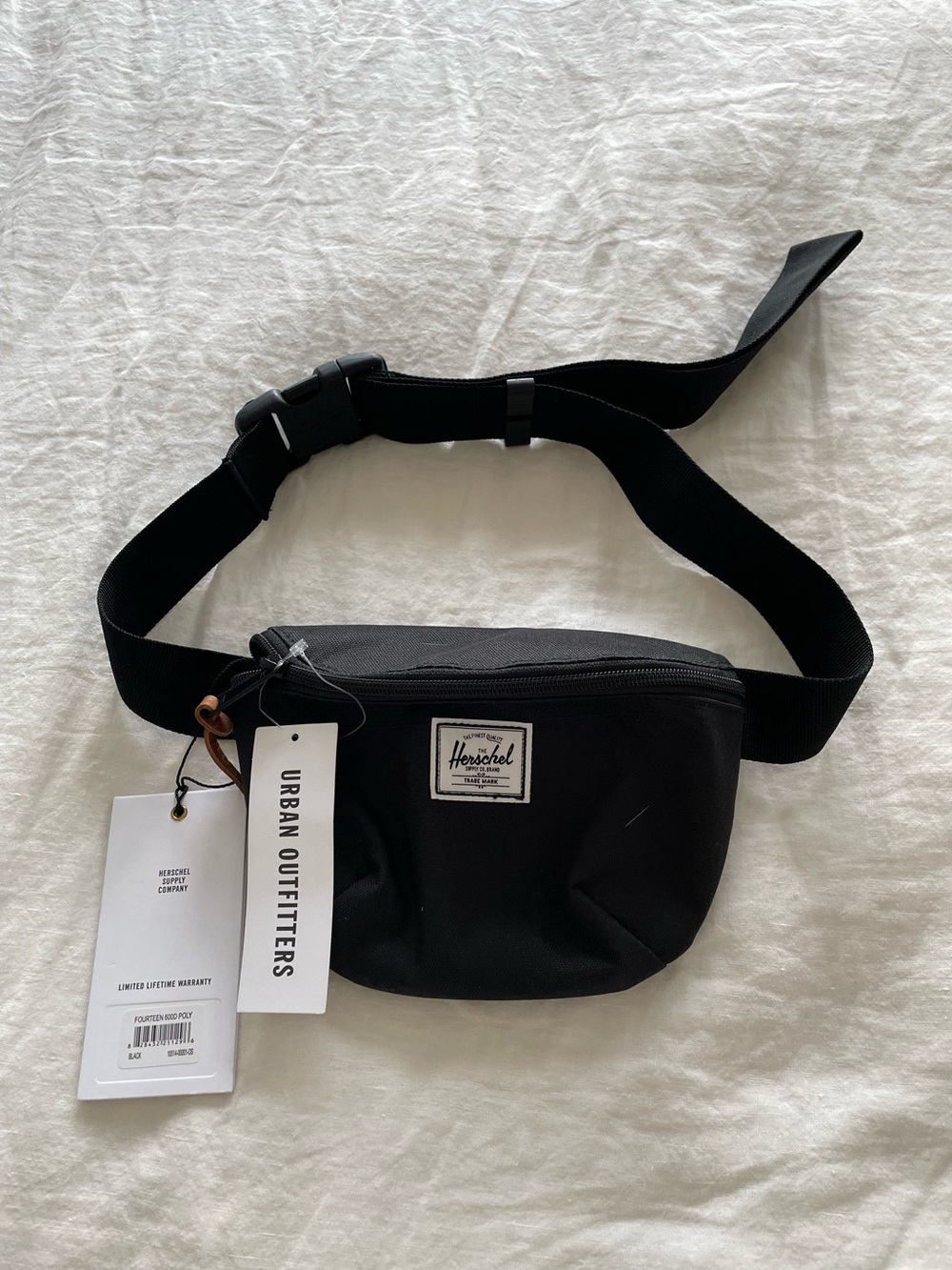 Herschel Fourteen Hip Pack Black Waist Belt Bag Fanny Pack Crossbody 600D Poly